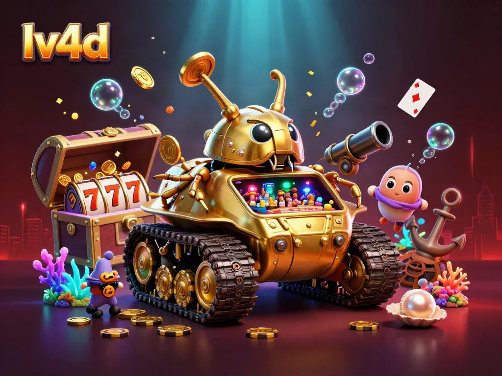 Engage with the lv4d platform showcasing a lively casino experience inside a giant beetle tank surrounded by vibrant underwater treasures.