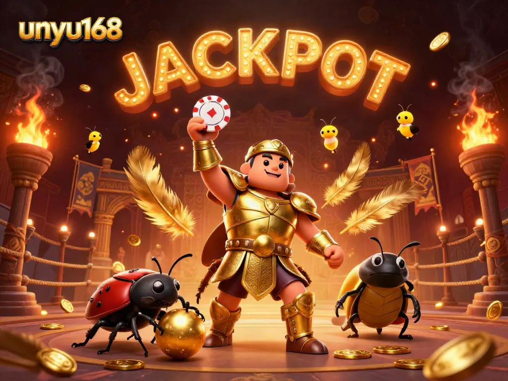 Slot menarik di unyu168 dengan serangan jackpot dari serangga bertema kasino.