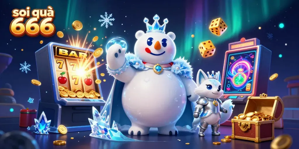 Experience thrill with soi cầu 666 in a vibrant, slot-rich casino scene, bursting with excitement and energy.