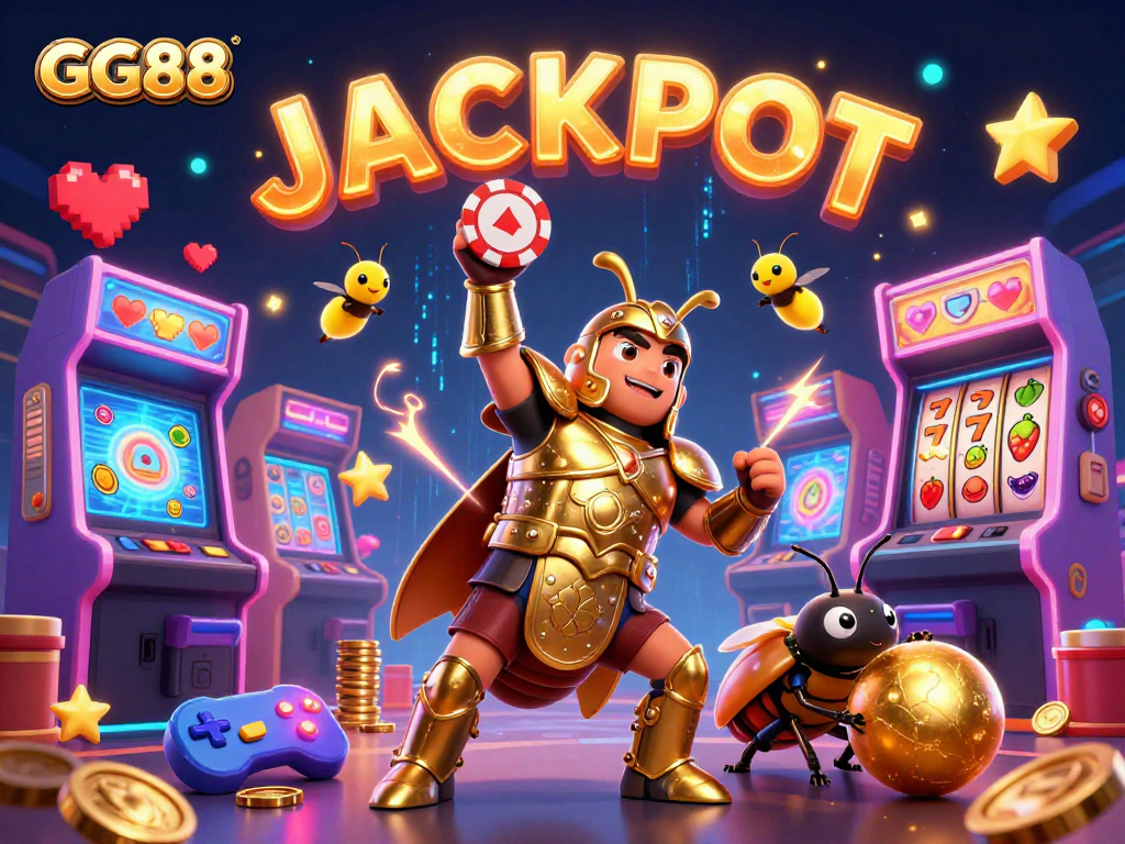 Win big with GG88 while enjoying a vibrant online casino experience featuring 3D characters and gaming elements.