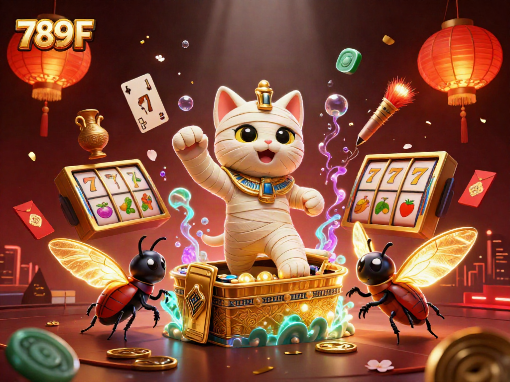 Experience excitement with 789 F in a vibrant, dynamic casino illustration showcasing thrilling gaming elements.