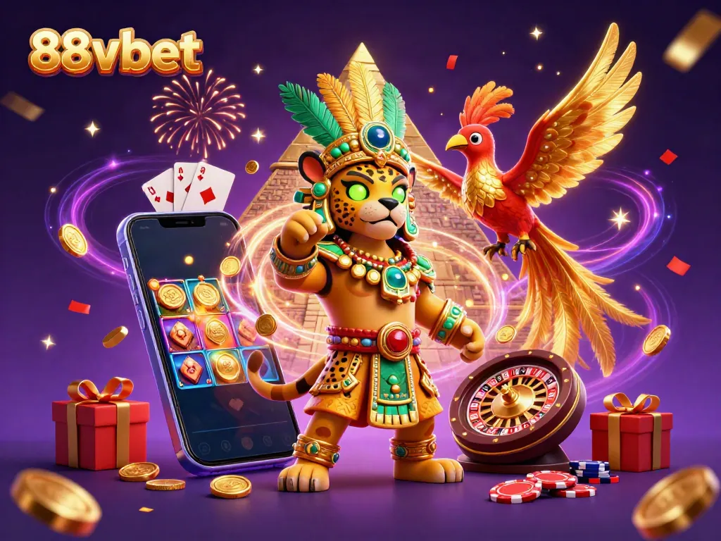 Spin, win, and experience excitement at 88vbet with vibrant casino illustrations.