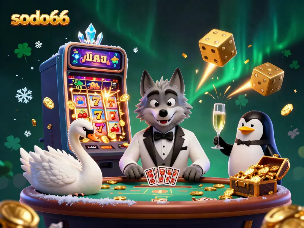 Engage with sodo66's vibrant casino experience, featuring a dynamic scene with animated characters in action.