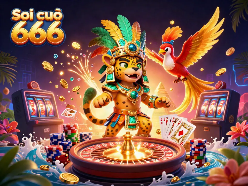 Experience Soi cầu 666 with a dynamic casino scene showcasing vibrant characters and exciting game elements.
