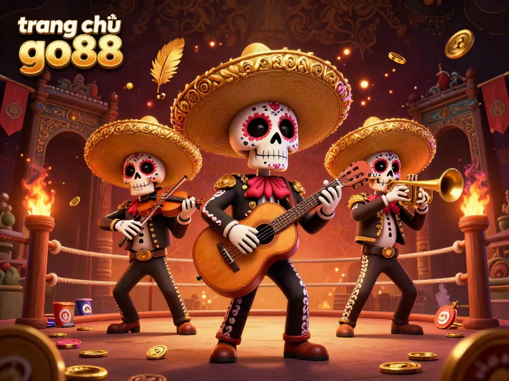 Experience the excitement at trang chủ go88 with vibrant 3D casino elements and festive mariachi characters.