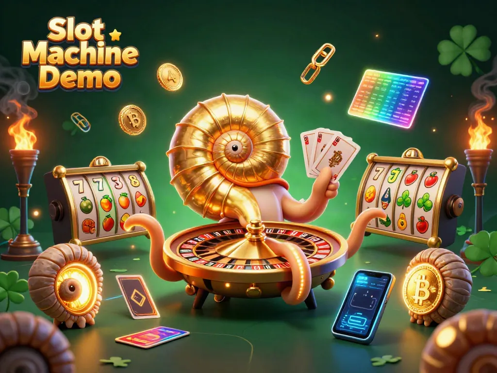 Experience the thrill of the Slot Machine Demo with vibrant visuals and game elements in a 3D fantasy scene.