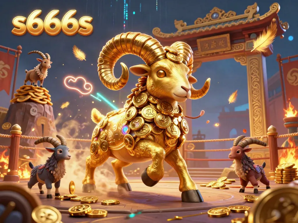 Experience the thrilling charge of the s666s golden ram at a vibrant casino arena.