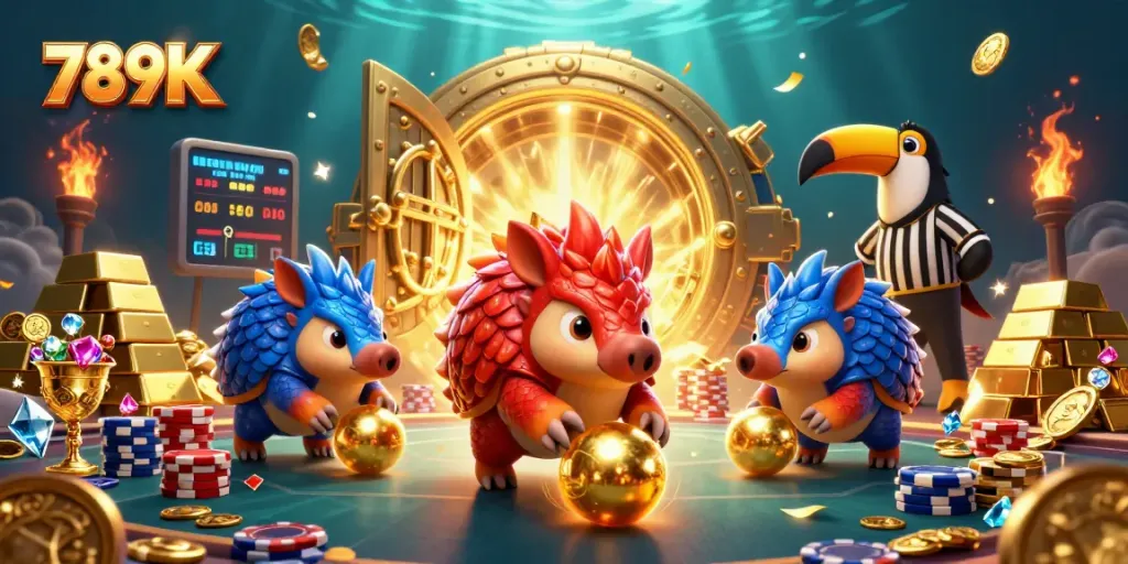 Experience the excitement of 789K with pangolins bowling poker chips and golden treasures.
