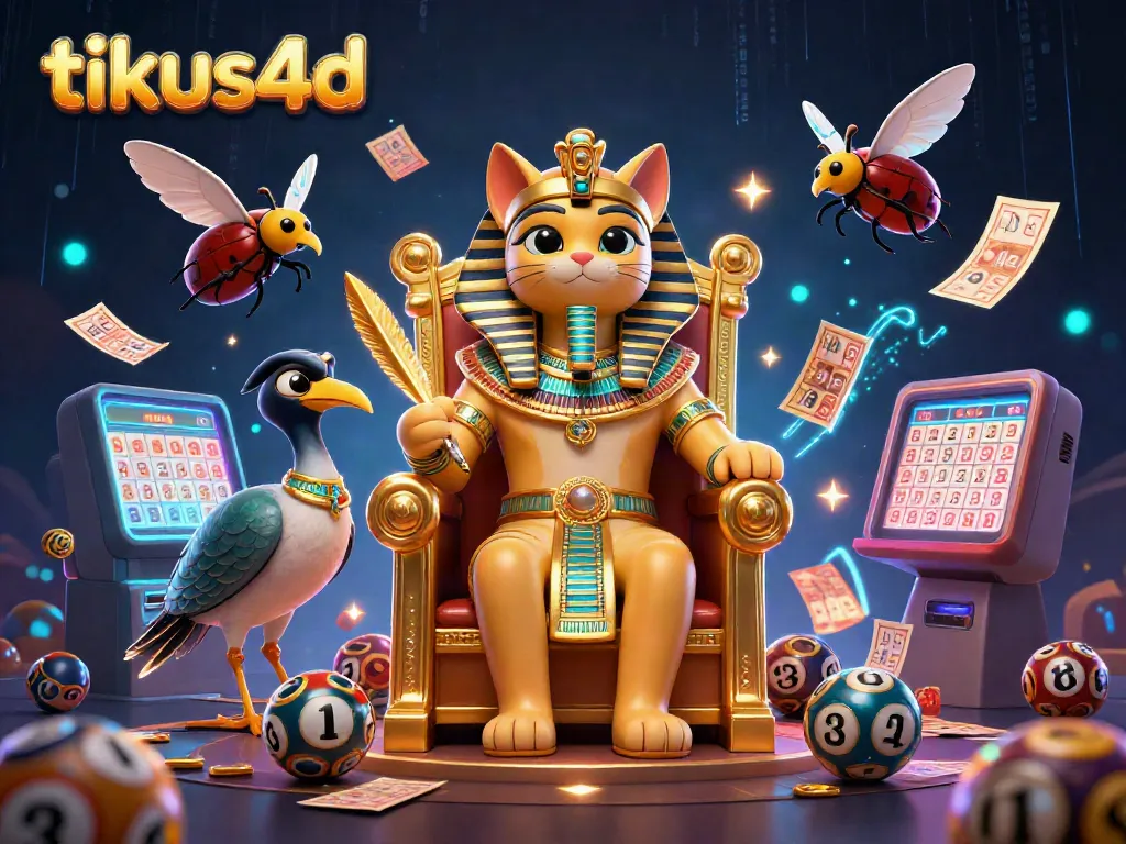 Engage in exciting lottery draws and wins with tikus4d's vibrant 3D illustration.