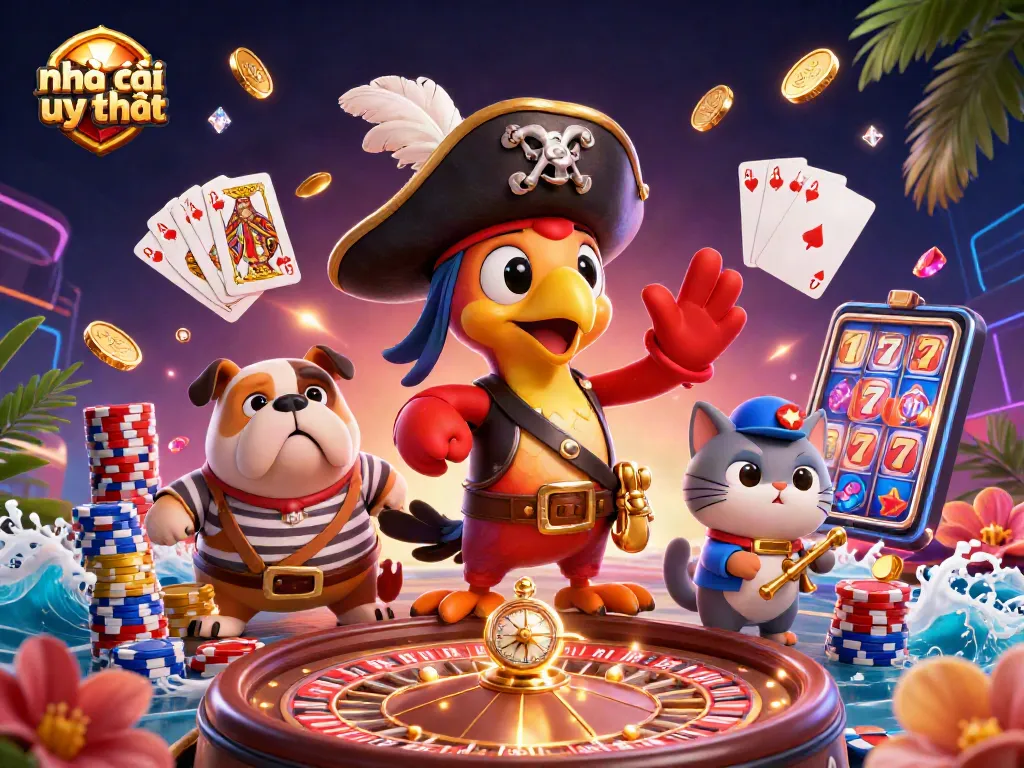 Experience excitement at nhà cái uy tín with a vibrant illustration depicting engaging casino adventures.
