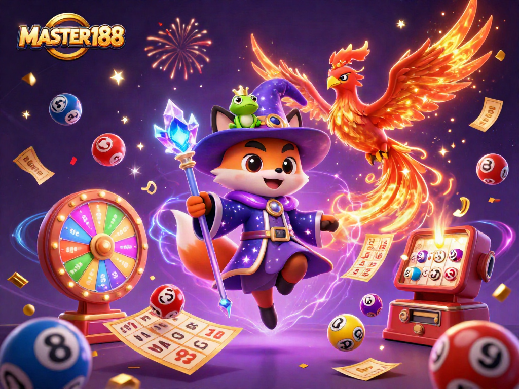 Engage with the thrilling world of MASTER188, where colorful lottery fun explodes with vibrant characters and magical visuals.