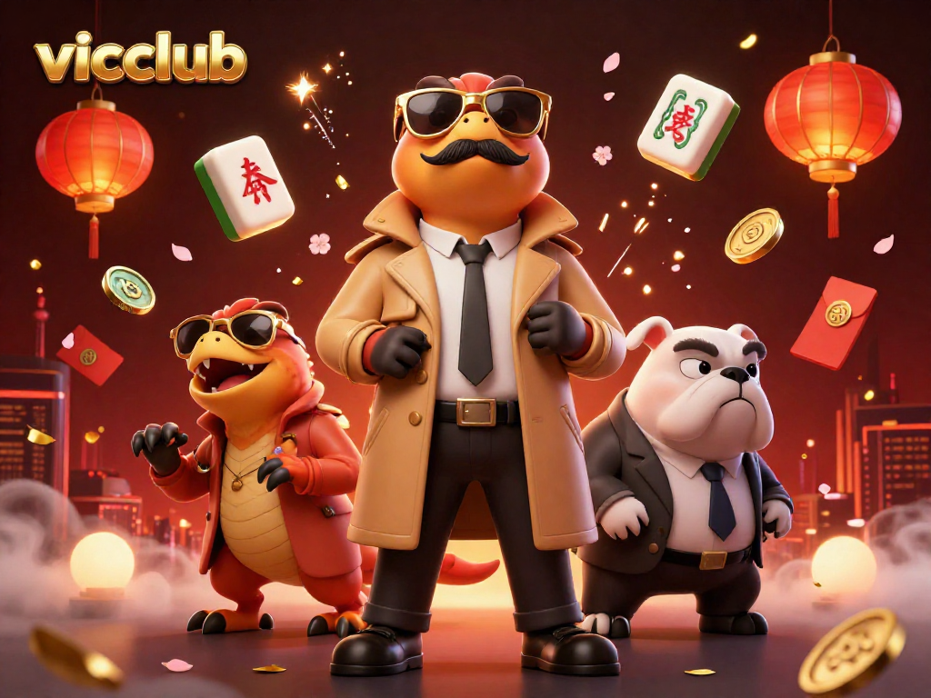 Win big at Vicclub's VIP lounge with playful raptors and exciting casino elements.