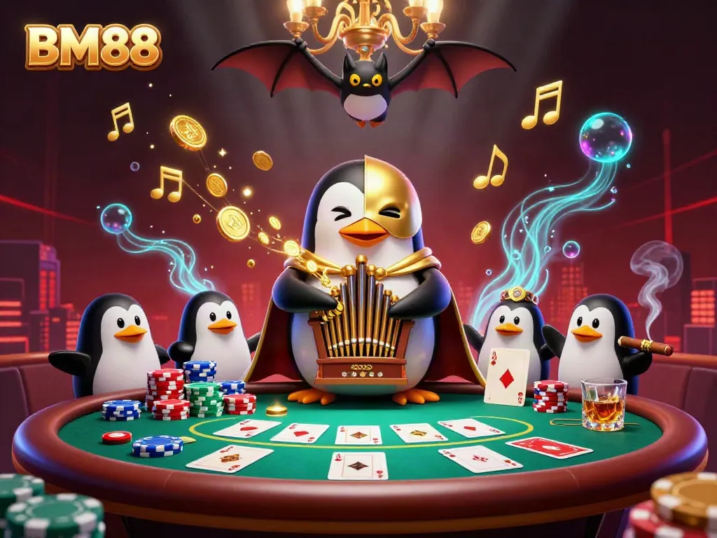 Engage in the excitement of BM88 casino games with a dynamic 3D illustration showcasing thrilling gameplay moments.