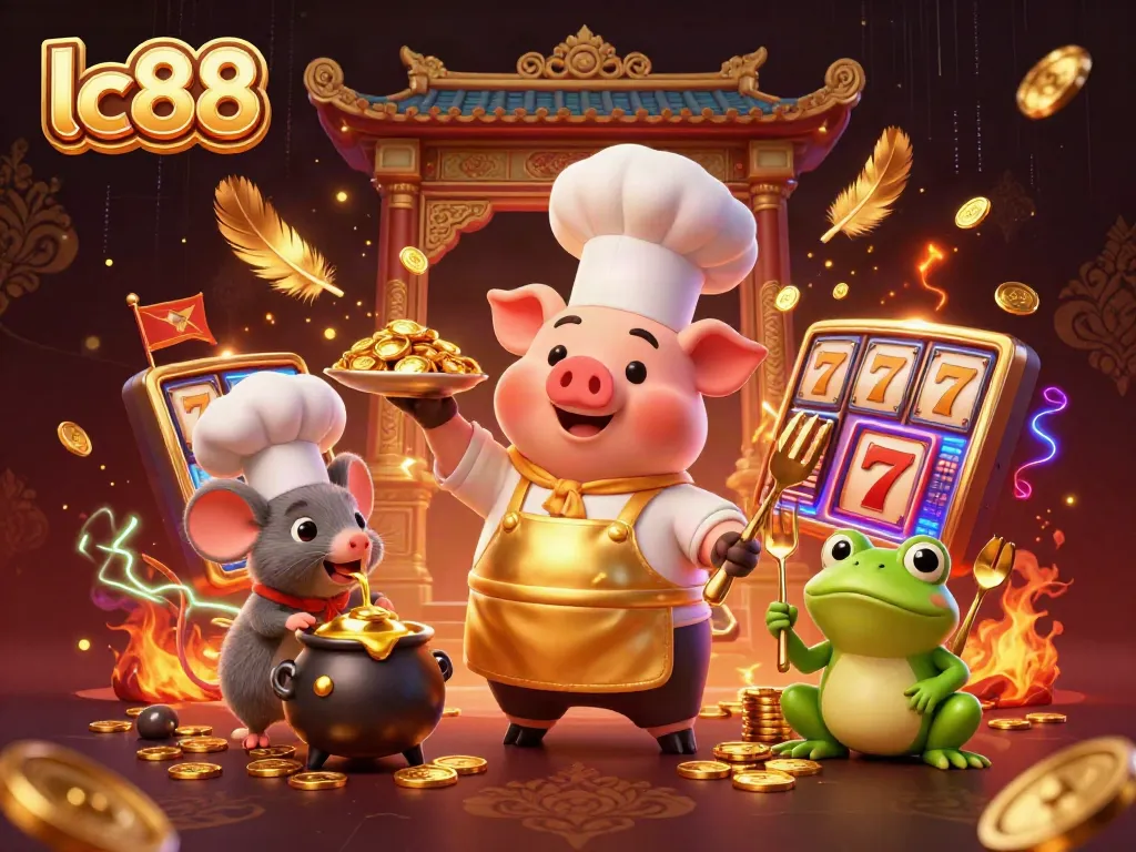 Experience the vibrant action in lc88 with unique casino-themed characters and elements.