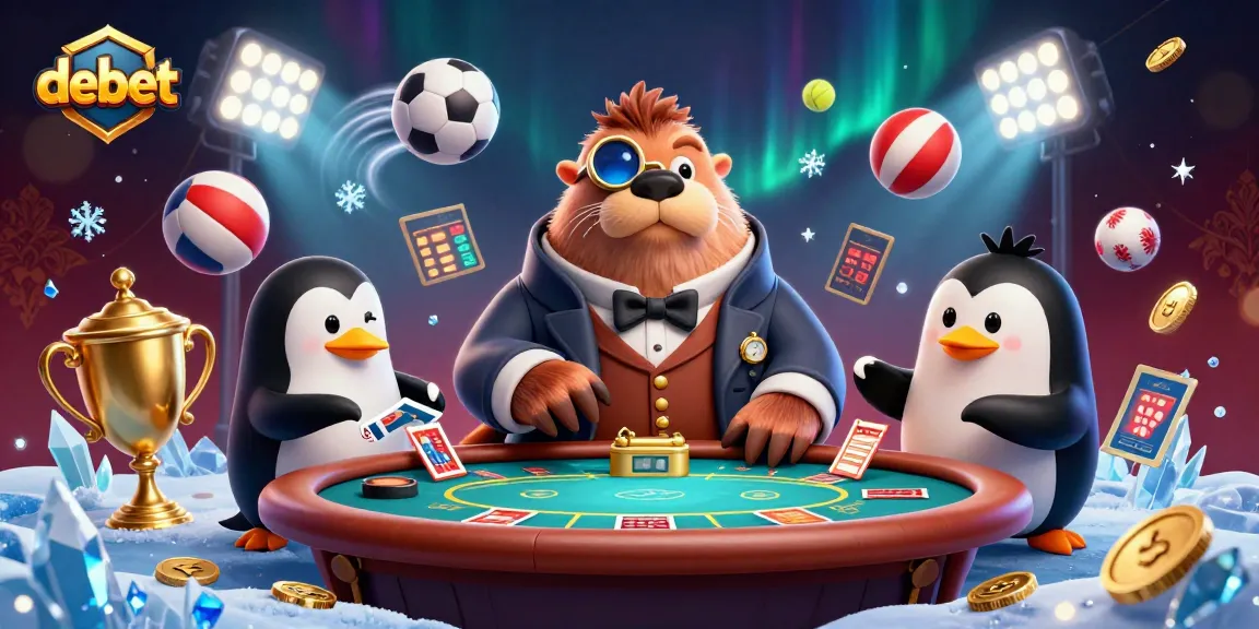 Join the debet underwater poker game featuring a jolly walrus, penguin dealer, and bluffing pufferfish in action.