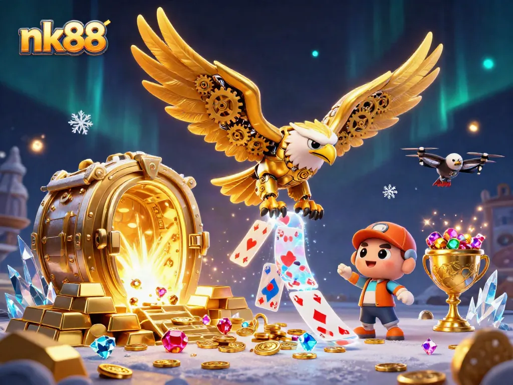 Engage in exhilarating gambling adventures at nk88 with vibrant playing cards and treasure!