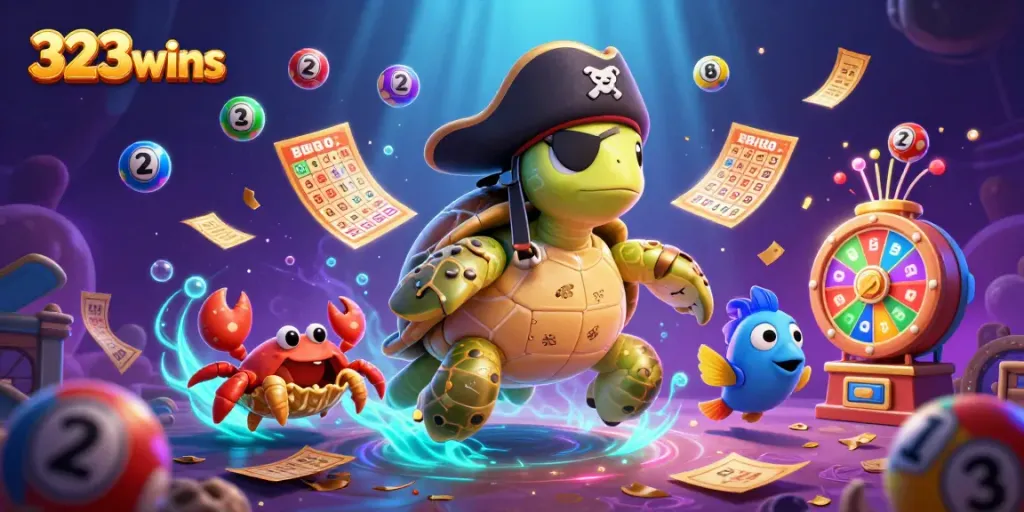 Experience thrilling casino excitement with 323wins' vibrant game elements and characters