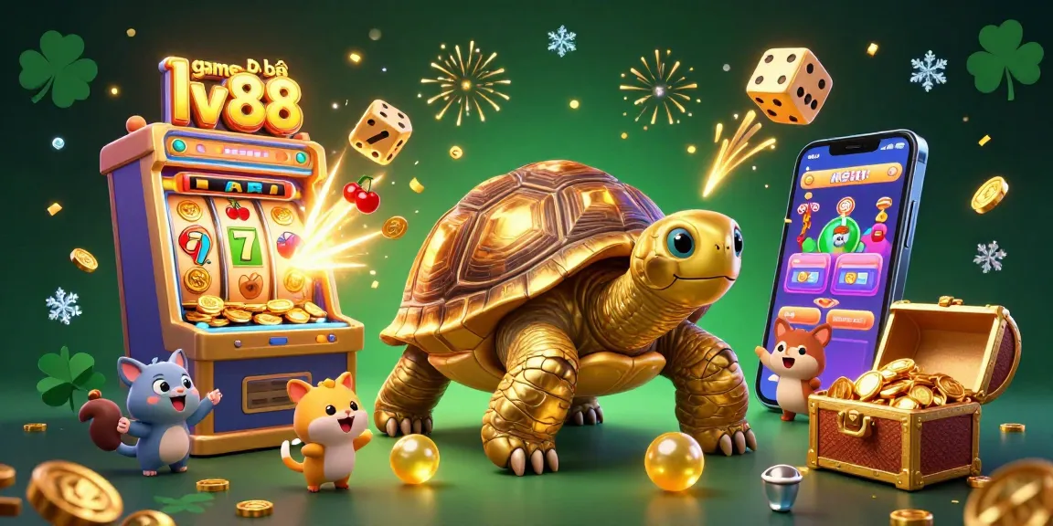 Play game bài lv88 with a vibrant 3D illustration showcasing exciting casino elements.