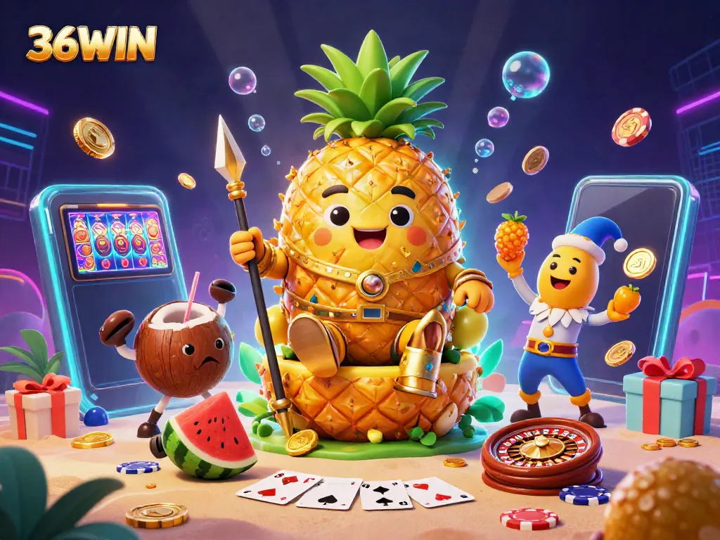 Experience vibrant fun at 36WIN with a lively casino scene featuring dynamic game elements.