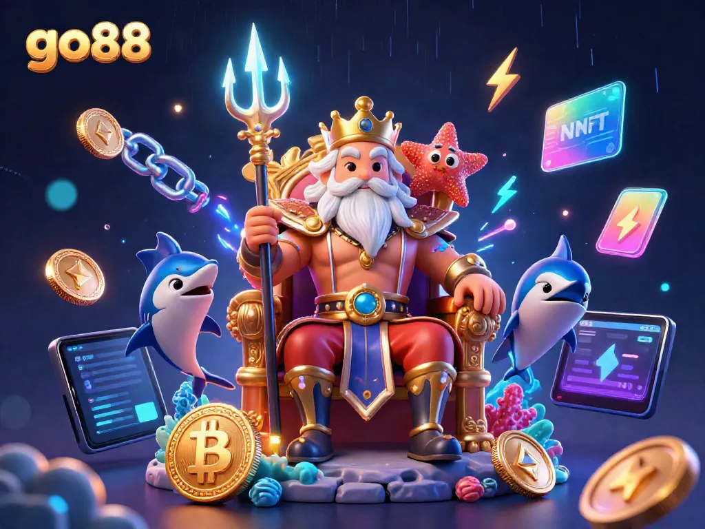Engage with go88's thrilling casino experience surrounded by vibrant, animated casino elements.