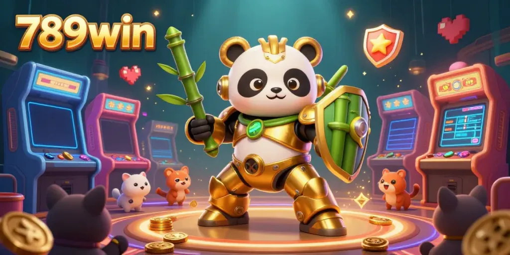 Engage in exciting gameplay at 789win with a vibrant, action-packed casino scene featuring lively characters and gaming elements.