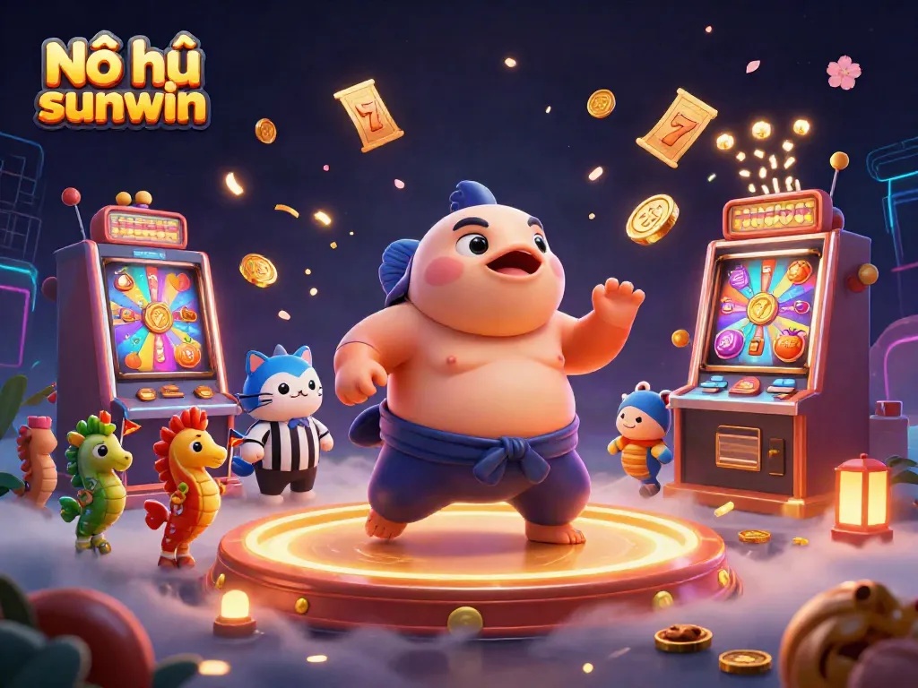 Experience the thrilling Nổ hũ sunwin action with the fugu and catfish characters captivating players in a vibrant slot game