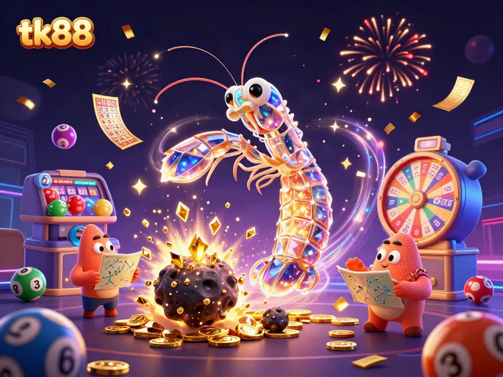 Engage in tk88's thrilling gaming experience with vibrant elements and exciting casino visuals.