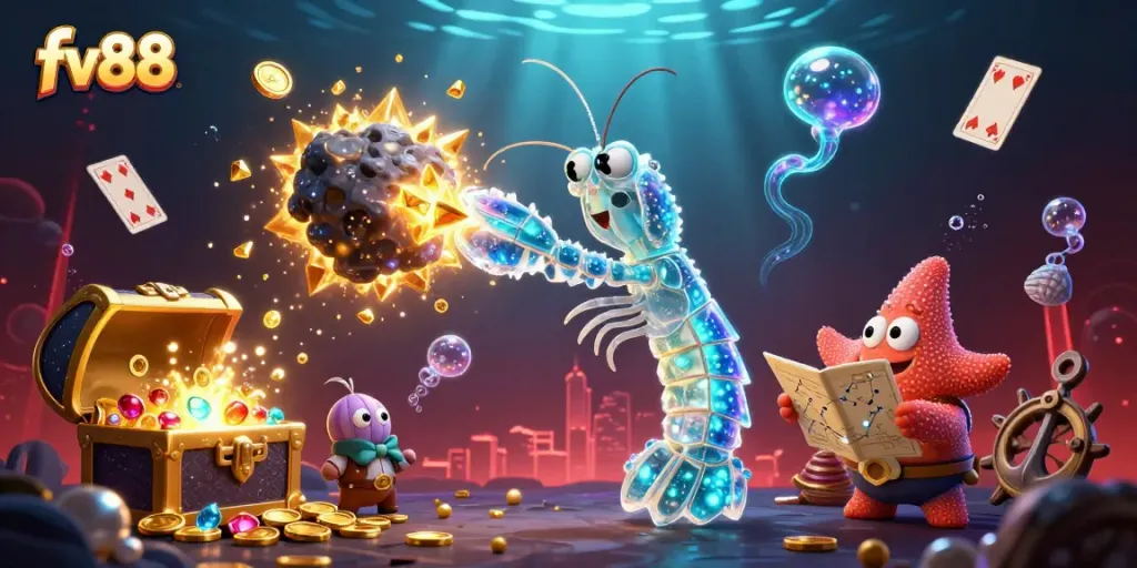 Engage with fv88 platform as a galactic samurai explodes treasure in this vibrant casino scene.