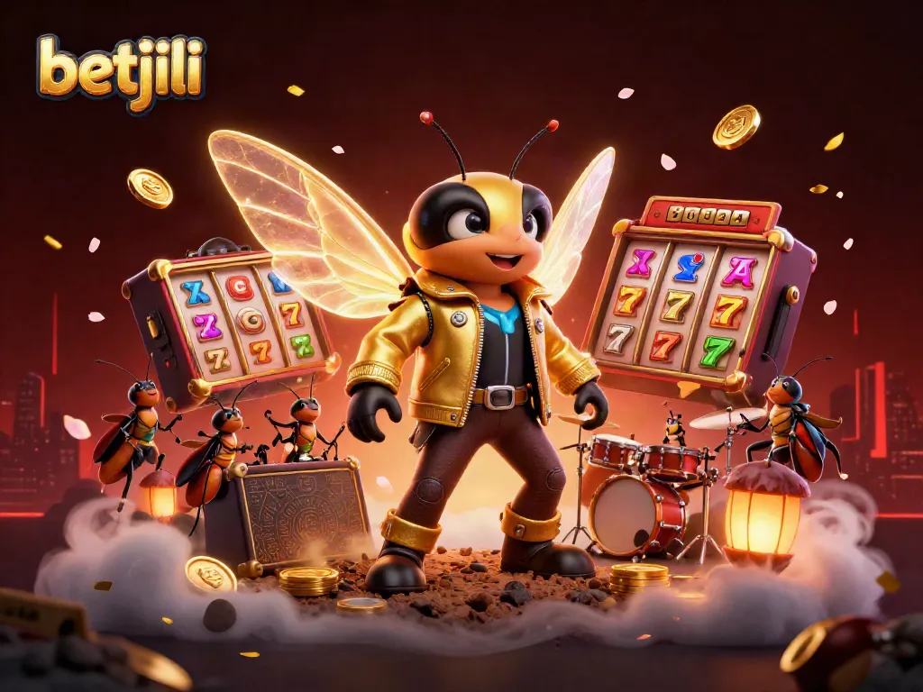 Experience betjili’s thrilling online slots with a vibrant 3D illustration of casino elements.