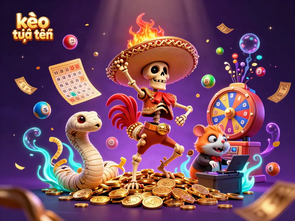 Engage with kèo trực tuyến through fun-filled casino scenes featuring vibrant characters and dynamic visuals.