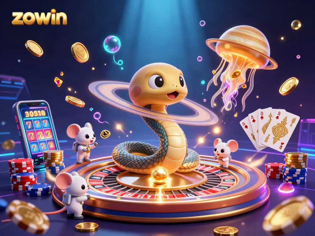 Zowin players winning big at a cosmic roulette table with a Saturn-themed design.