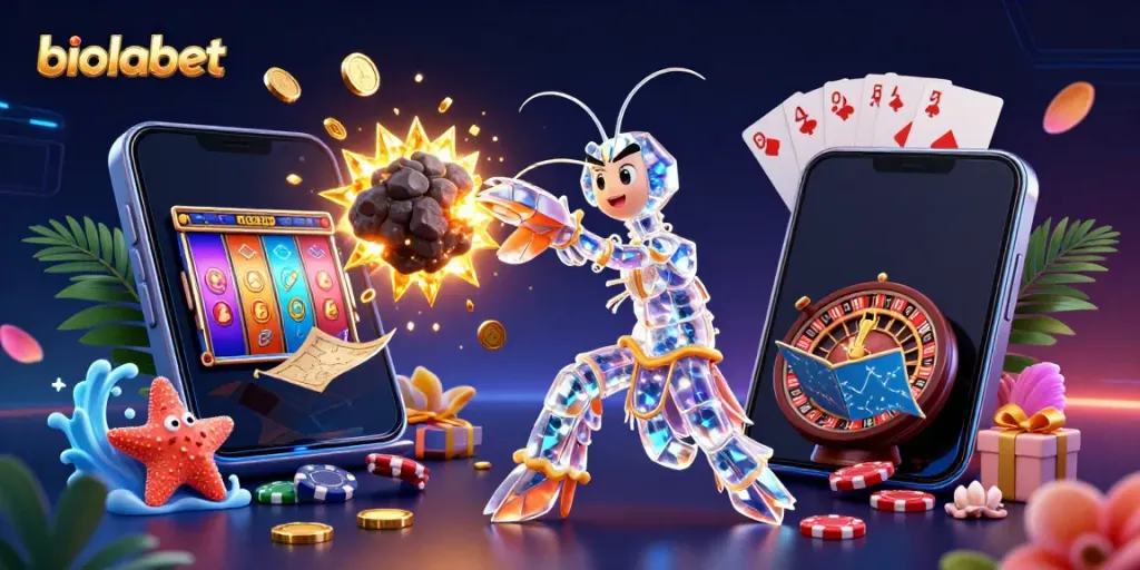 Experience biolabet's exciting gaming adventure with rich visuals of vibrant casino elements.