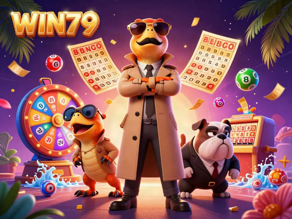 Experience excitement with WIN79 as three cartoon raptors sneak into a VIP casino lounge.