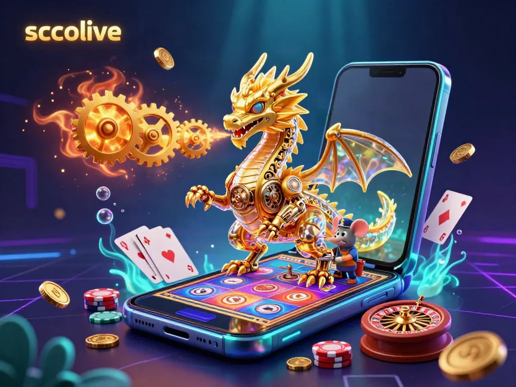 Experience socolive's vibrant gambling world with a whimsical golden dragon and pulse of slot games.