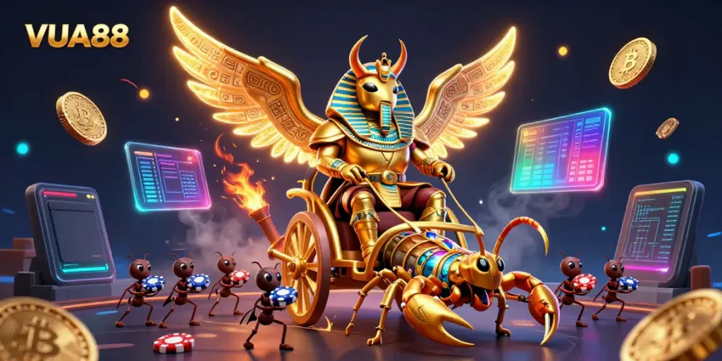 Experience thrilling gameplay at VUA88 featuring engaging characters and dynamic casino elements.