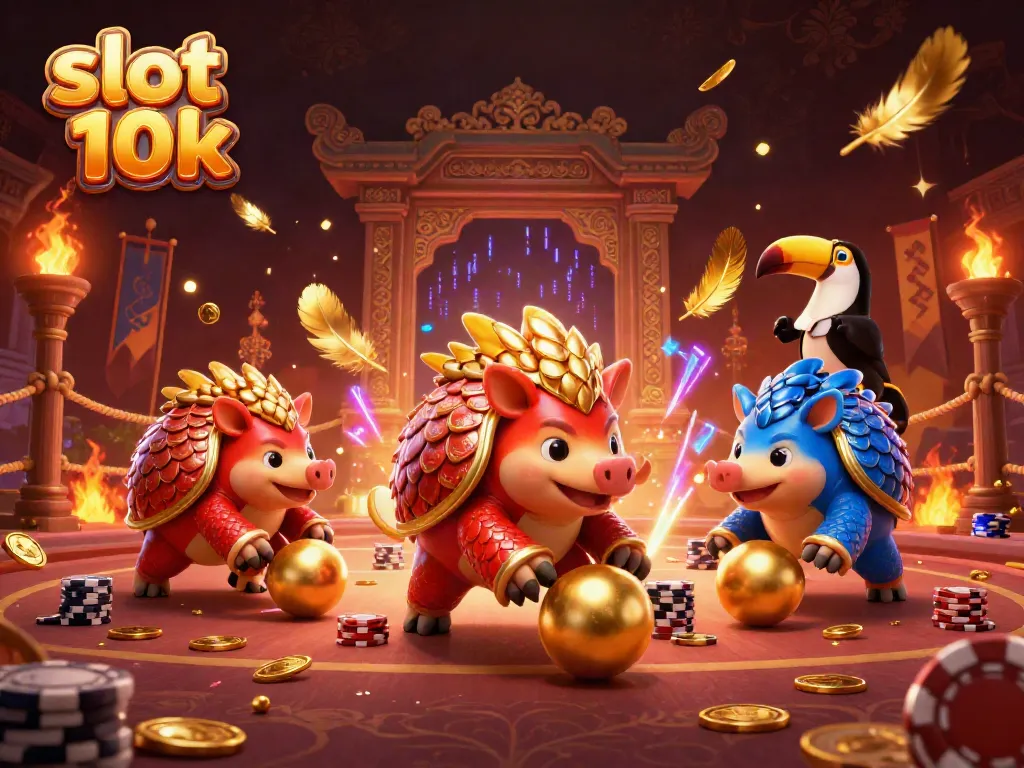 Menggulung bola emas dengan bangga di slot 10k, pangolin bertarung di arena roulette.