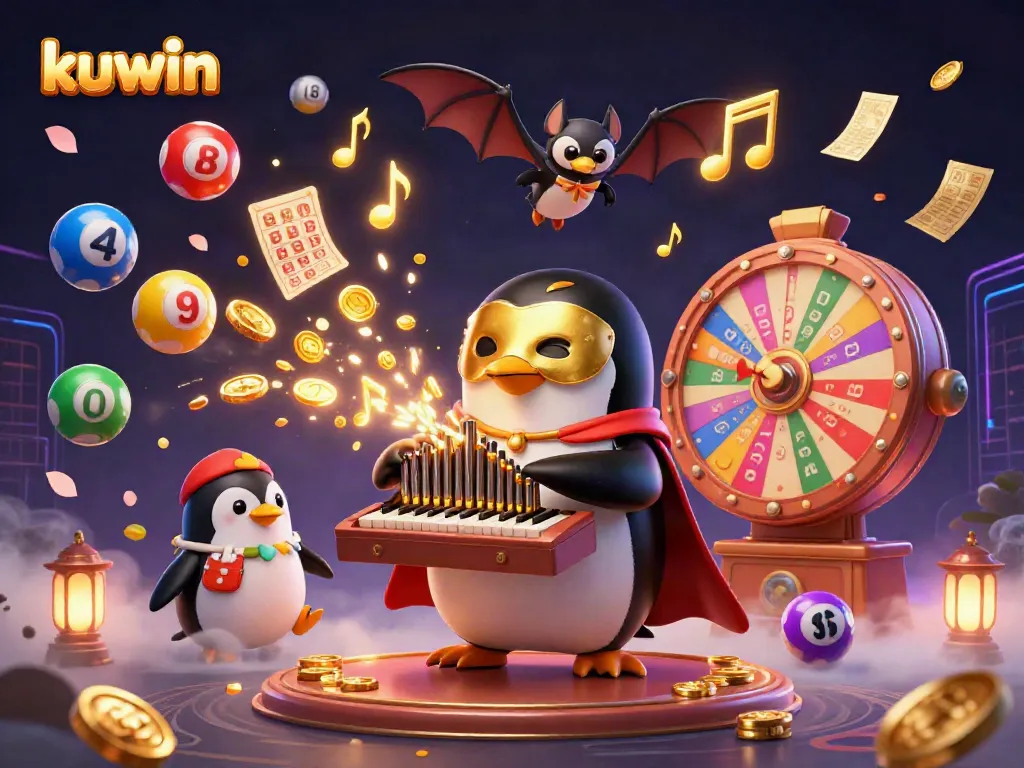Kuwin engages users with exciting gameplay as the phantom penguin plays amidst vibrant lottery elements