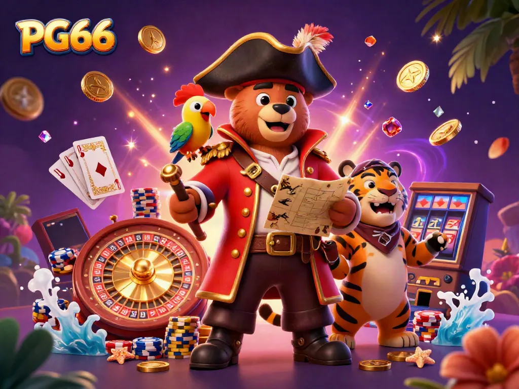 Spin large jackpots at PG66 with a thrilling pirate-themed 3D casino adventure.