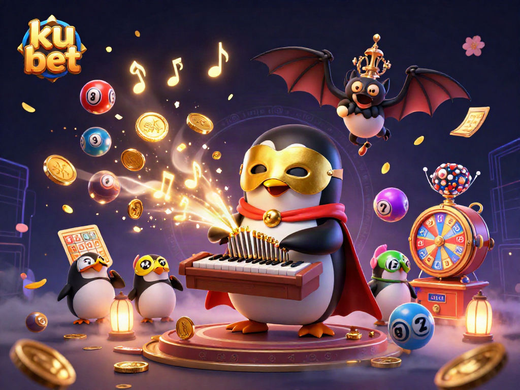 Experience thrilling gaming with ku bet as a penguin organist unleashes golden coins!