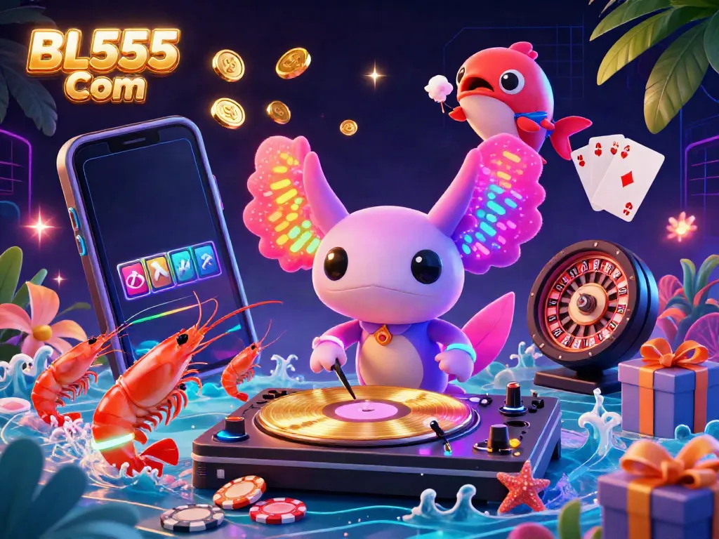 Experience exhilarating gaming action at BL555 Com with vibrant characters and immersive casino elements.