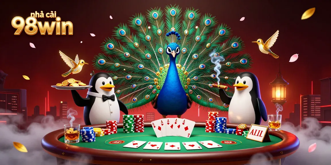 Experience the dynamic action at nhà cái 98win with vibrant characters and casino elements full of excitement.