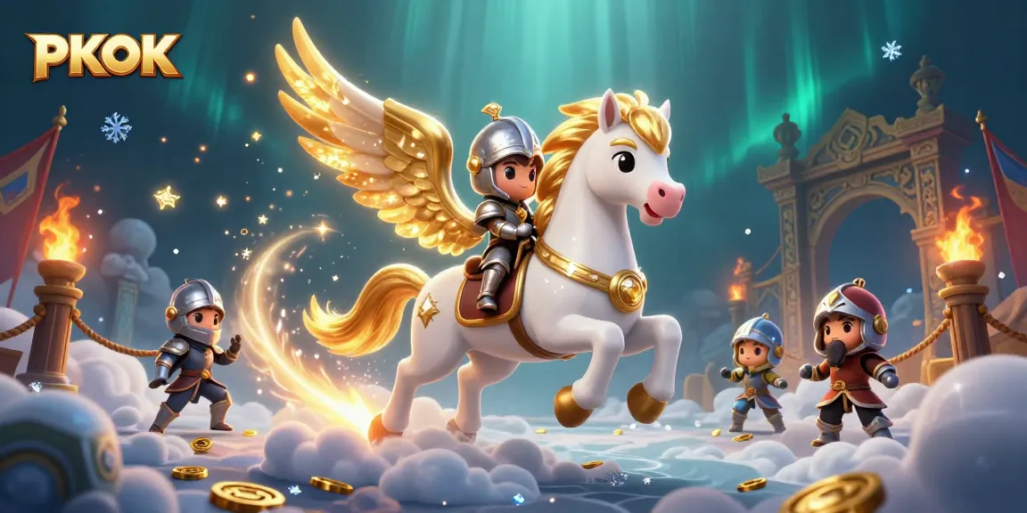 Bet on exciting games at PKOK: A 3D illustration depicting dynamic gambling elements and a magical scene.