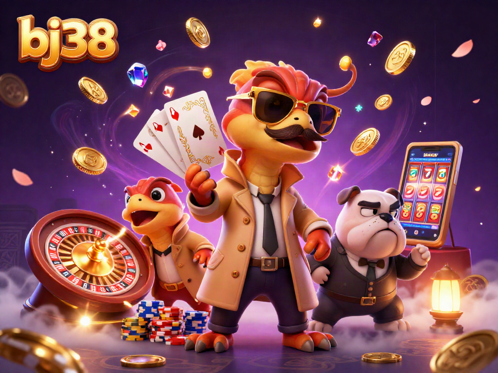 Experience excitement at bj38 casino with raptors and a bouncer at the VIP lounge.